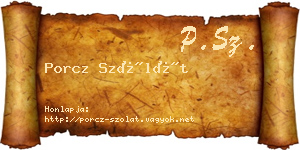 Porcz Szólát névjegykártya